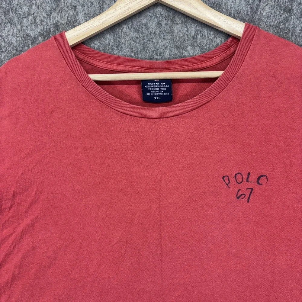 Vintage Team Polo Ralph Lauren Sport T-Shirt Men's XXL 2XL Red 67 1967 90s USA